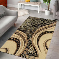 Hawaiian Hibiscus Tribal Vintage Motif Area Rug Ver 2