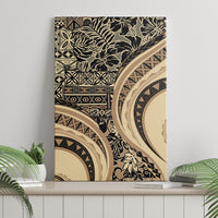 Hawaiian Hibiscus Tribal Vintage Motif Canvas Wall Art Ver 2