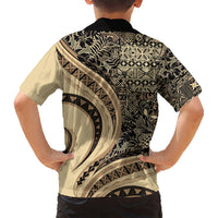 Hawaiian Hibiscus Tribal Vintage Motif Kid Hawaiian Shirt Ver 2