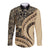 Hawaiian Hibiscus Tribal Vintage Motif Long Sleeve Button Shirt Ver 2