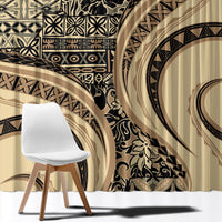 Hawaiian Hibiscus Tribal Vintage Motif Window Curtain Ver 2