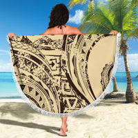 Hawaiian Hibiscus Tribal Vintage Motif Beach Blanket Ver 3