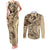 Hawaiian Hibiscus Tribal Vintage Motif Couples Matching Tank Maxi Dress and Long Sleeve Button Shirt Ver 3