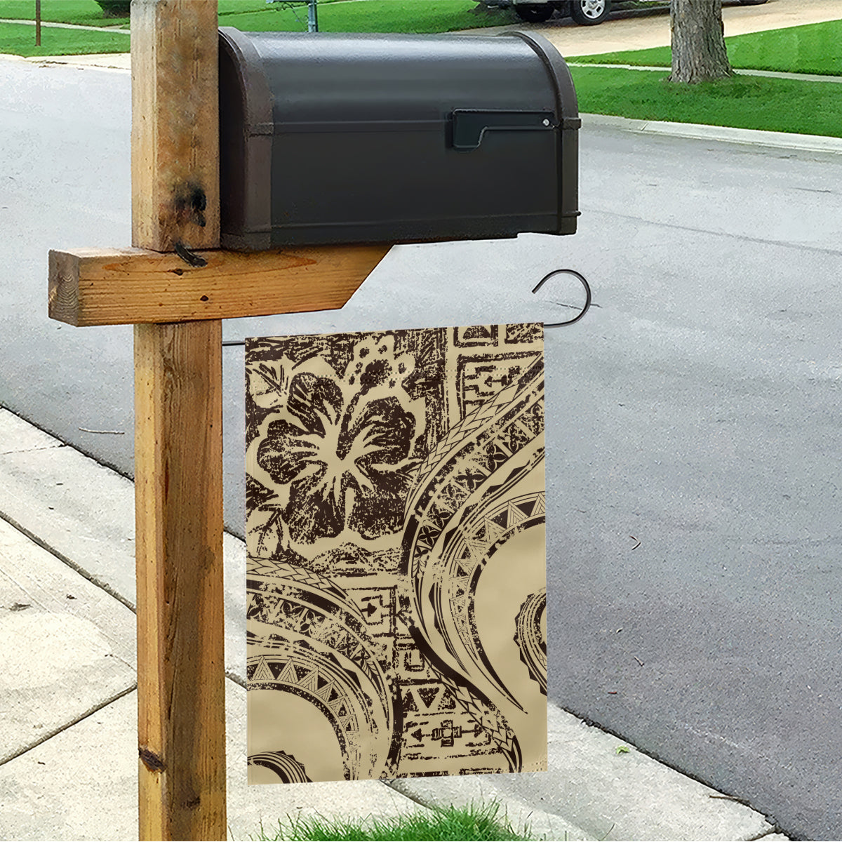 Hawaiian Hibiscus Tribal Vintage Motif Garden Flag Ver 3