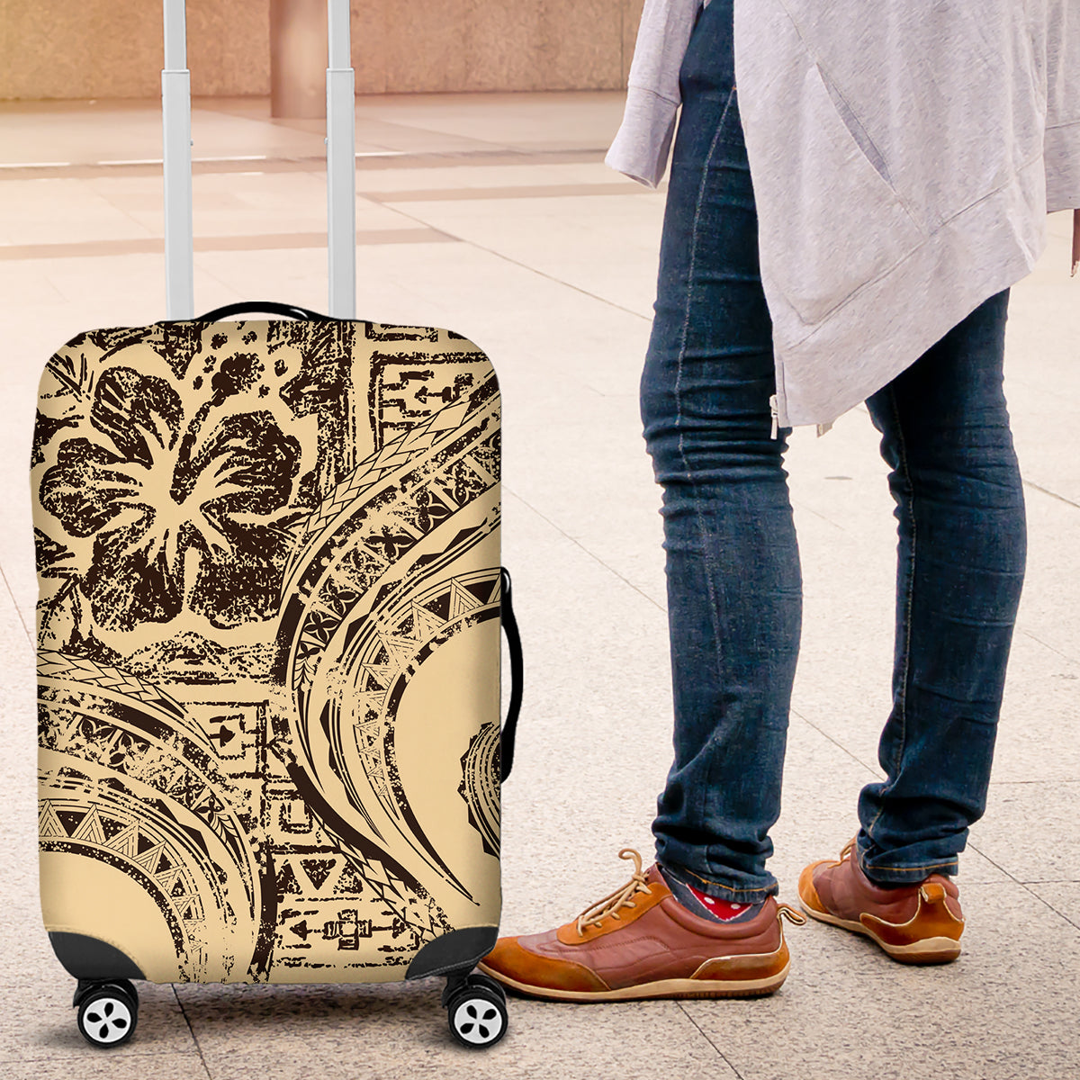 Hawaiian Hibiscus Tribal Vintage Motif Luggage Cover Ver 3