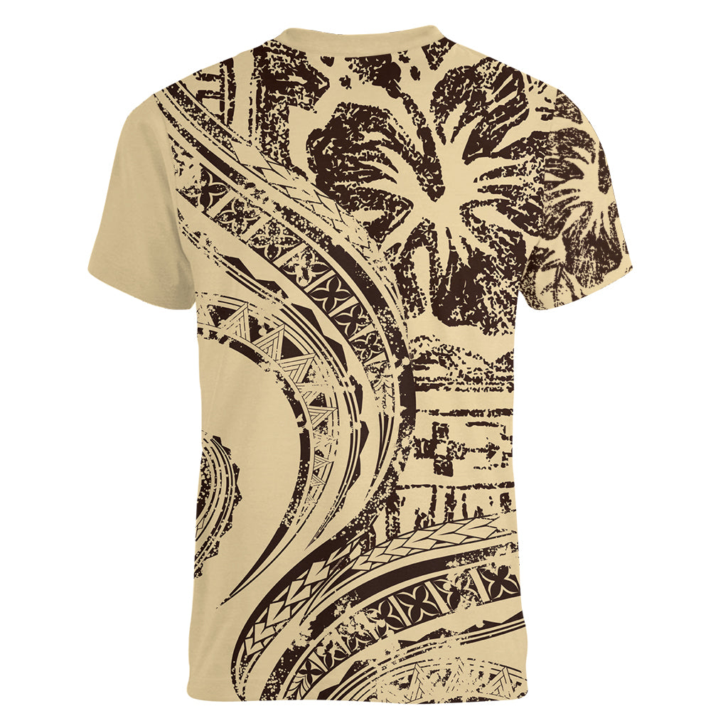 Hawaiian Hibiscus Tribal Vintage Motif Women V-Neck T-Shirt Ver 3