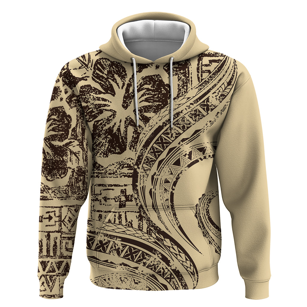 Hawaiian Hibiscus Tribal Vintage Motif Zip Hoodie Ver 3