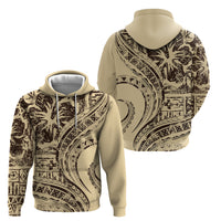 Hawaiian Hibiscus Tribal Vintage Motif Zip Hoodie Ver 3