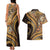 Hawaiian Hibiscus Tribal Vintage Motif Couples Matching Tank Maxi Dress and Hawaiian Shirt Ver 4