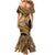 Hawaiian Hibiscus Tribal Vintage Motif Family Matching Mermaid Dress and Hawaiian Shirt Ver 4
