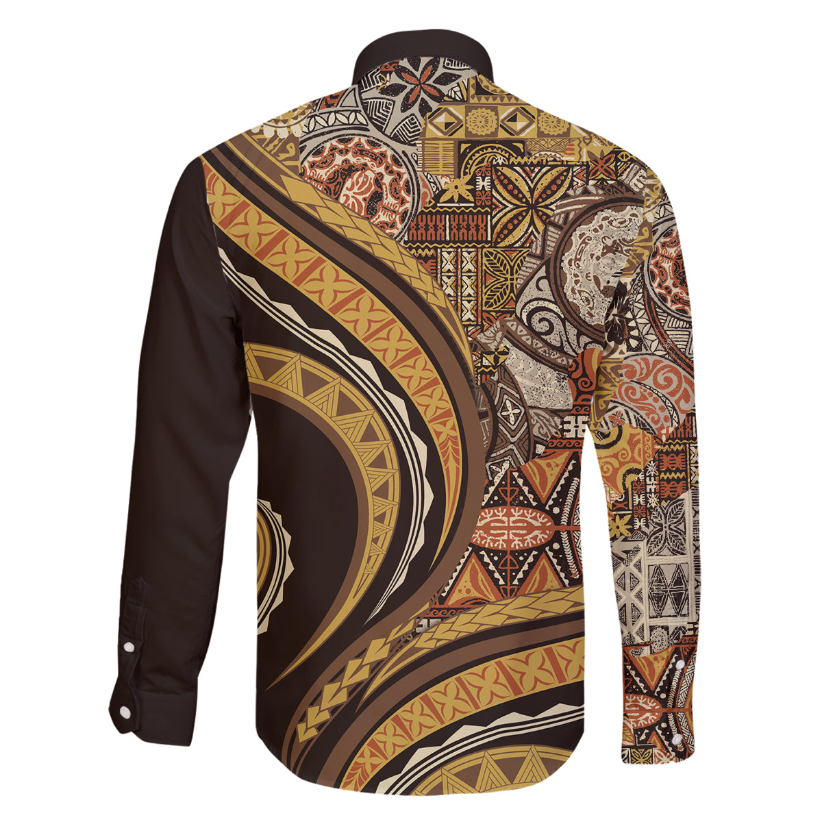 Hawaiian Hibiscus Tribal Vintage Motif Family Matching Off Shoulder Short Dress and Hawaiian Shirt Ver 4