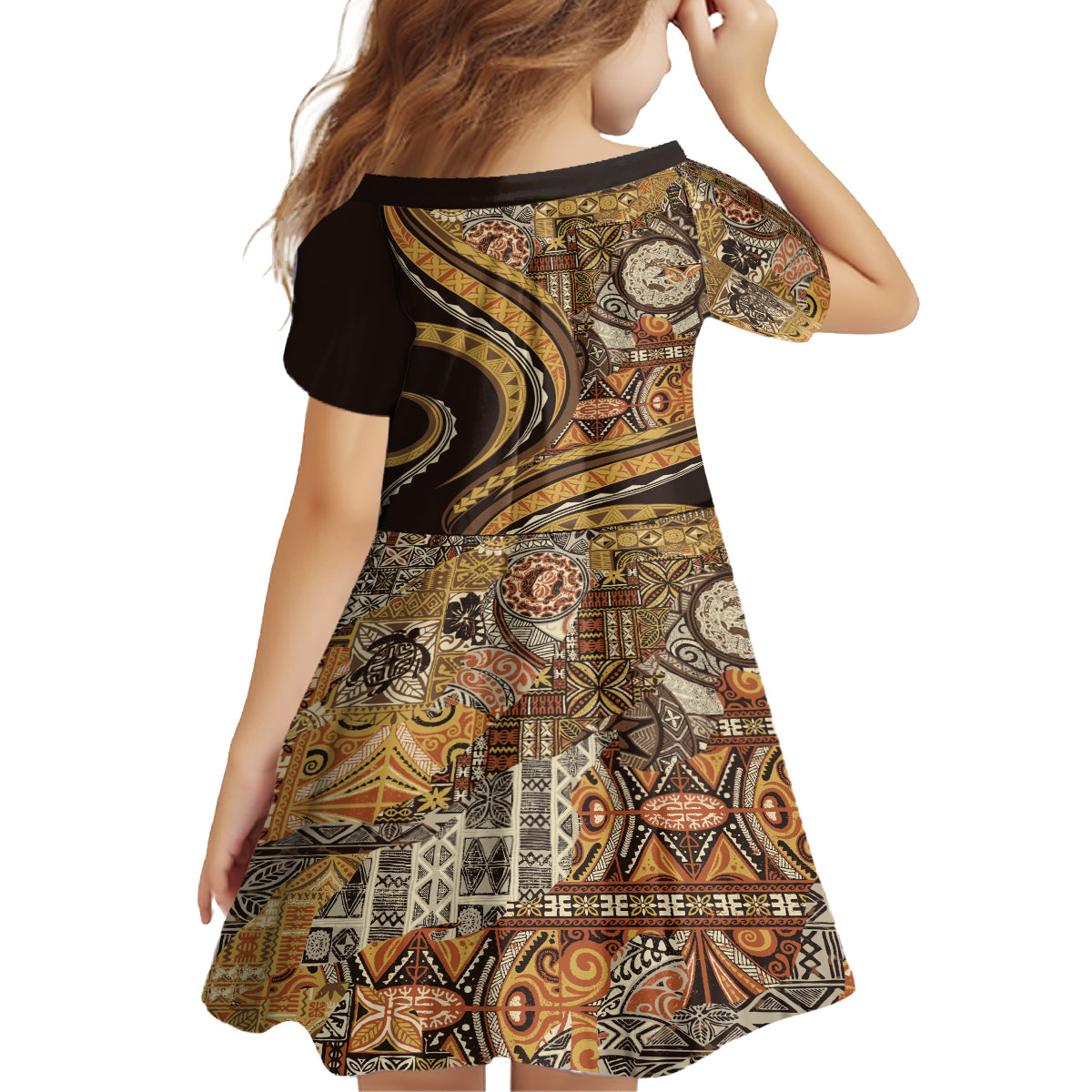 Hawaiian Hibiscus Tribal Vintage Motif Family Matching Puletasi and Hawaiian Shirt Ver 4 LT9 - Polynesian Pride