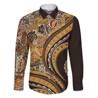 Hawaiian Hibiscus Tribal Vintage Motif Family Matching Short Sleeve Bodycon Dress and Hawaiian Shirt Ver 4