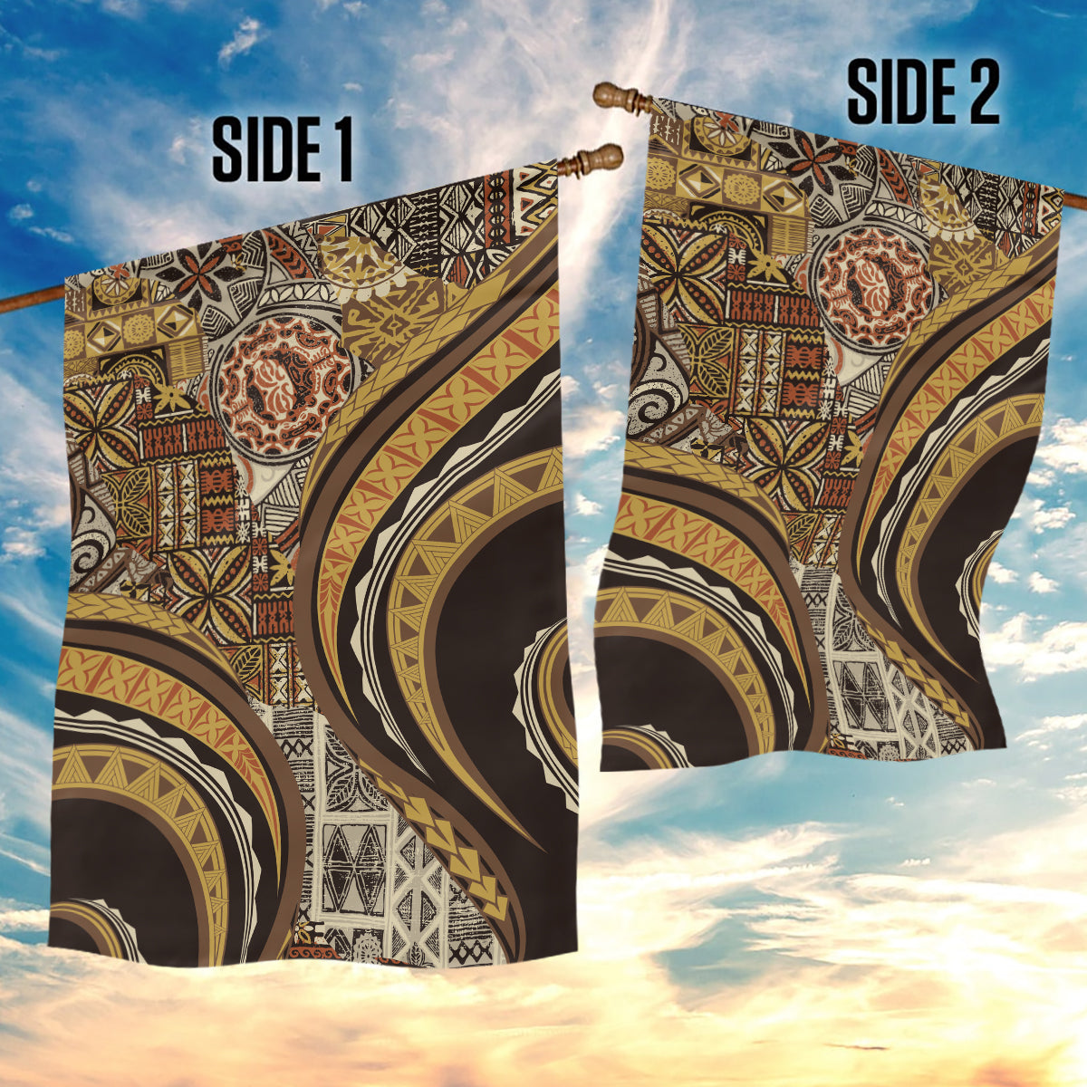 Hawaiian Hibiscus Tribal Vintage Motif Garden Flag Ver 4