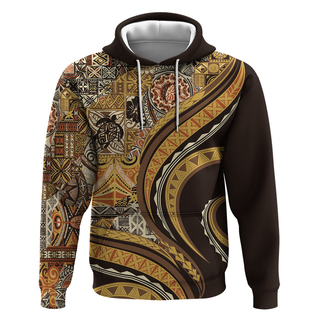 Hawaiian Hibiscus Tribal Vintage Motif Zip Hoodie Ver 4