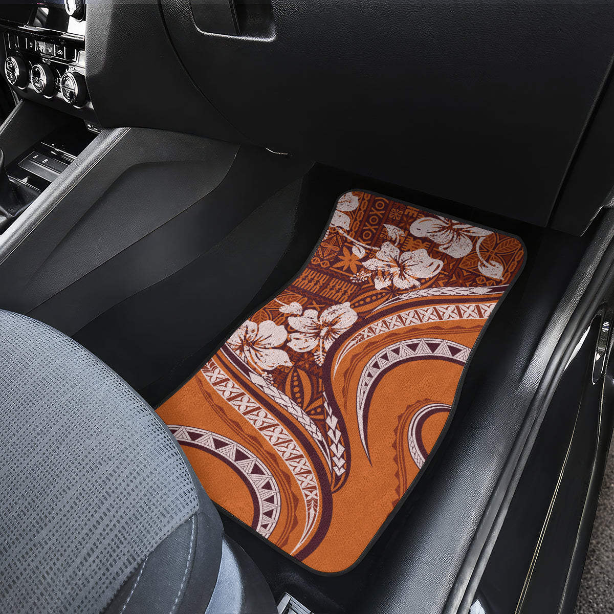 Hawaiian Hibiscus Tribal Vintage Motif Car Mats Ver 5
