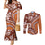 Hawaiian Hibiscus Tribal Vintage Motif Couples Matching Mermaid Dress and Long Sleeve Button Shirt Ver 5