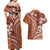 Hawaiian Hibiscus Tribal Vintage Motif Couples Matching Off Shoulder Maxi Dress and Hawaiian Shirt Ver 5