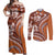 Hawaiian Hibiscus Tribal Vintage Motif Couples Matching Off Shoulder Maxi Dress and Long Sleeve Button Shirt Ver 5