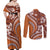 Hawaiian Hibiscus Tribal Vintage Motif Couples Matching Off Shoulder Maxi Dress and Long Sleeve Button Shirt Ver 5