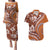 Hawaiian Hibiscus Tribal Vintage Motif Couples Matching Puletasi and Hawaiian Shirt Ver 5