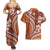 Hawaiian Hibiscus Tribal Vintage Motif Couples Matching Summer Maxi Dress and Hawaiian Shirt Ver 5