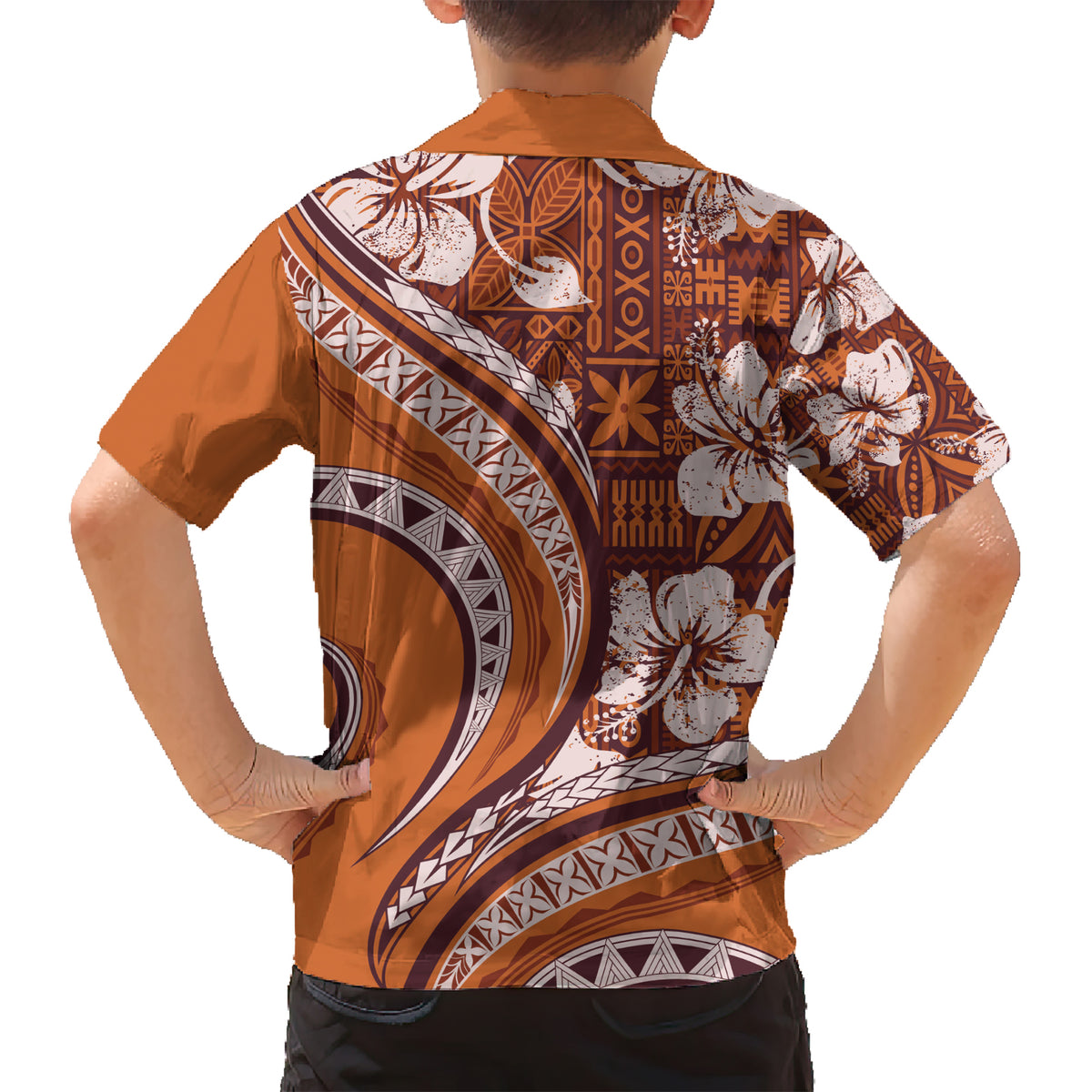 Hawaiian Hibiscus Tribal Vintage Motif Kid Hawaiian Shirt Ver 5 LT9 - Polynesian Pride
