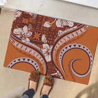 Hawaiian Hibiscus Tribal Vintage Motif Rubber Doormat Ver 5