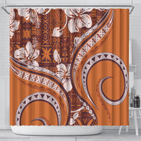 Hawaiian Hibiscus Tribal Vintage Motif Shower Curtain Ver 5