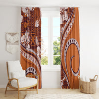 Hawaiian Hibiscus Tribal Vintage Motif Window Curtain Ver 5