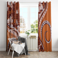 Hawaiian Hibiscus Tribal Vintage Motif Window Curtain Ver 5