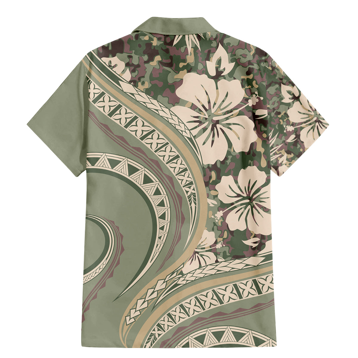 Hawaiian Hibiscus Tribal Vintage Motif Family Matching Mermaid Dress and Hawaiian Shirt Ver 6