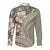 Hawaiian Hibiscus Tribal Vintage Motif Long Sleeve Button Shirt Ver 6