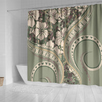 Hawaiian Hibiscus Tribal Vintage Motif Shower Curtain Ver 6