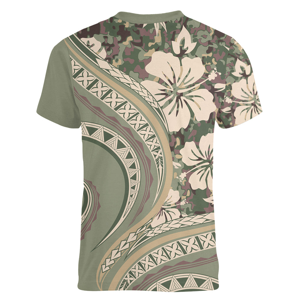 Hawaiian Hibiscus Tribal Vintage Motif Women V-Neck T-Shirt Ver 6