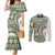 Hawaiian Hibiscus Tribal Vintage Motif Couples Matching Mermaid Dress and Long Sleeve Button Shirt Ver 7