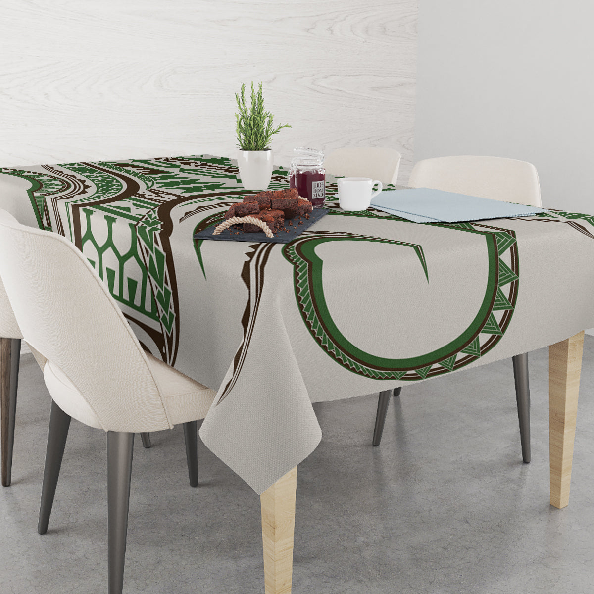 Hawaiian Hibiscus Tribal Vintage Motif Tablecloth Ver 7