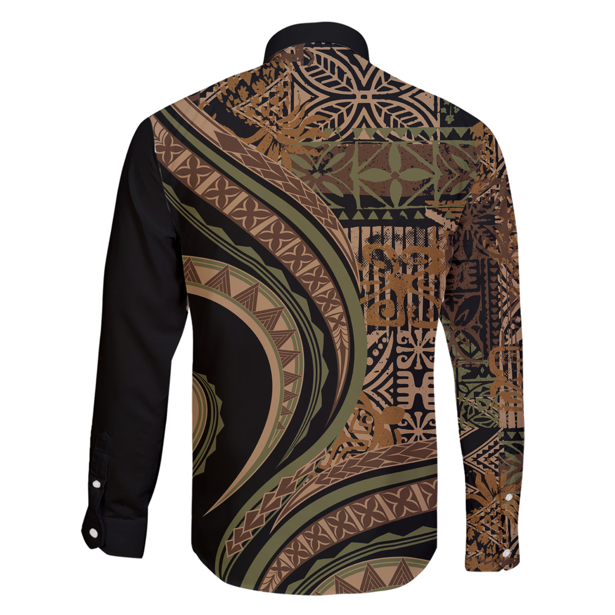 Hawaiian Hibiscus Tribal Vintage Motif Family Matching Short Sleeve Bodycon Dress and Hawaiian Shirt Ver 8