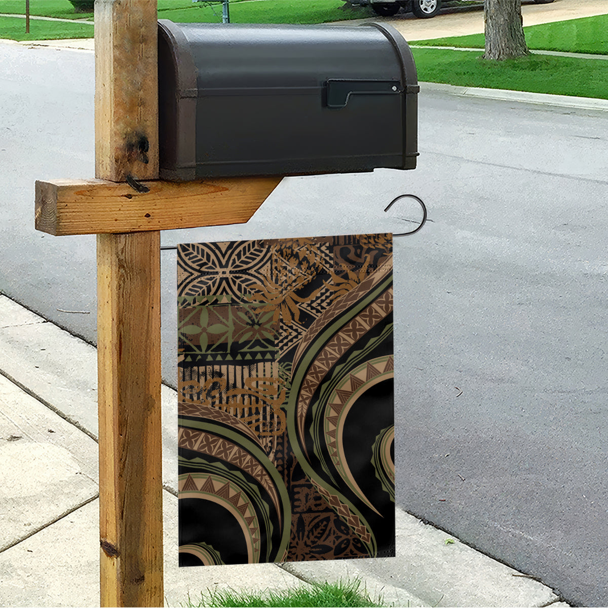 Hawaiian Hibiscus Tribal Vintage Motif Garden Flag Ver 8