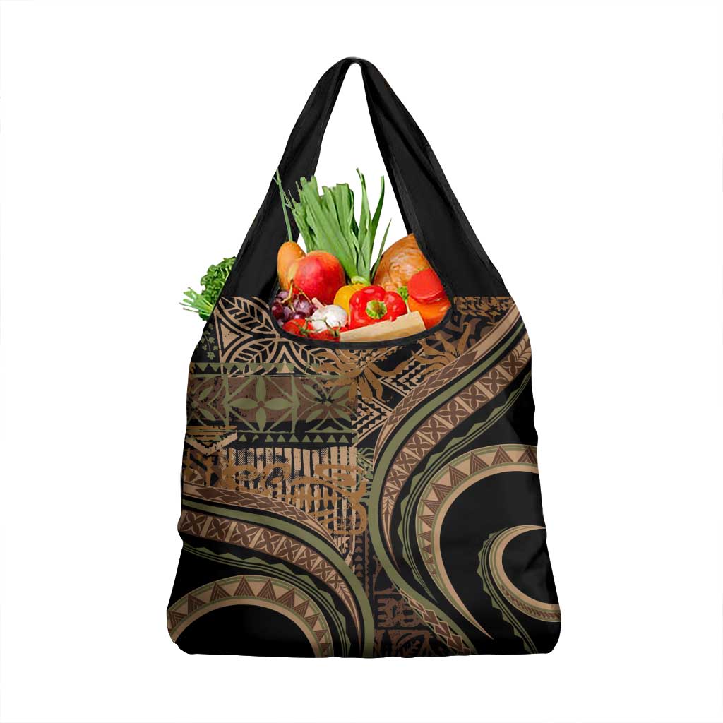 Hawaiian Hibiscus Tribal Vintage Motif Grocery Bag Ver 8