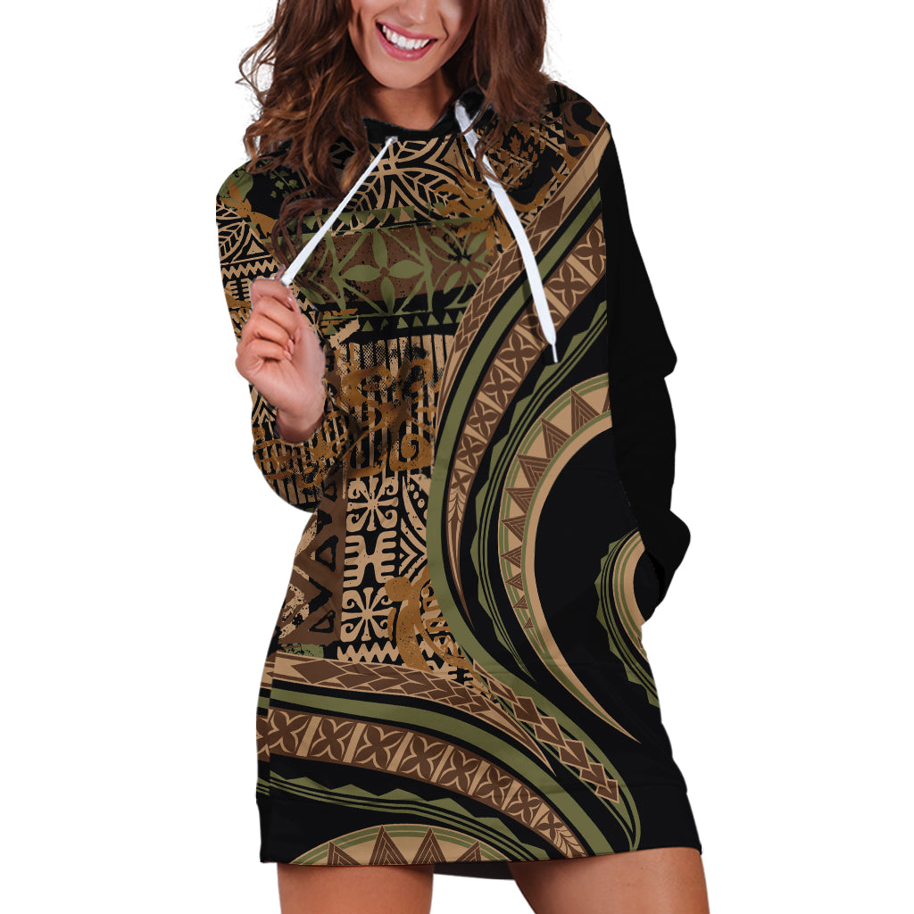 Hawaiian Hibiscus Tribal Vintage Motif Hoodie Dress Ver 8