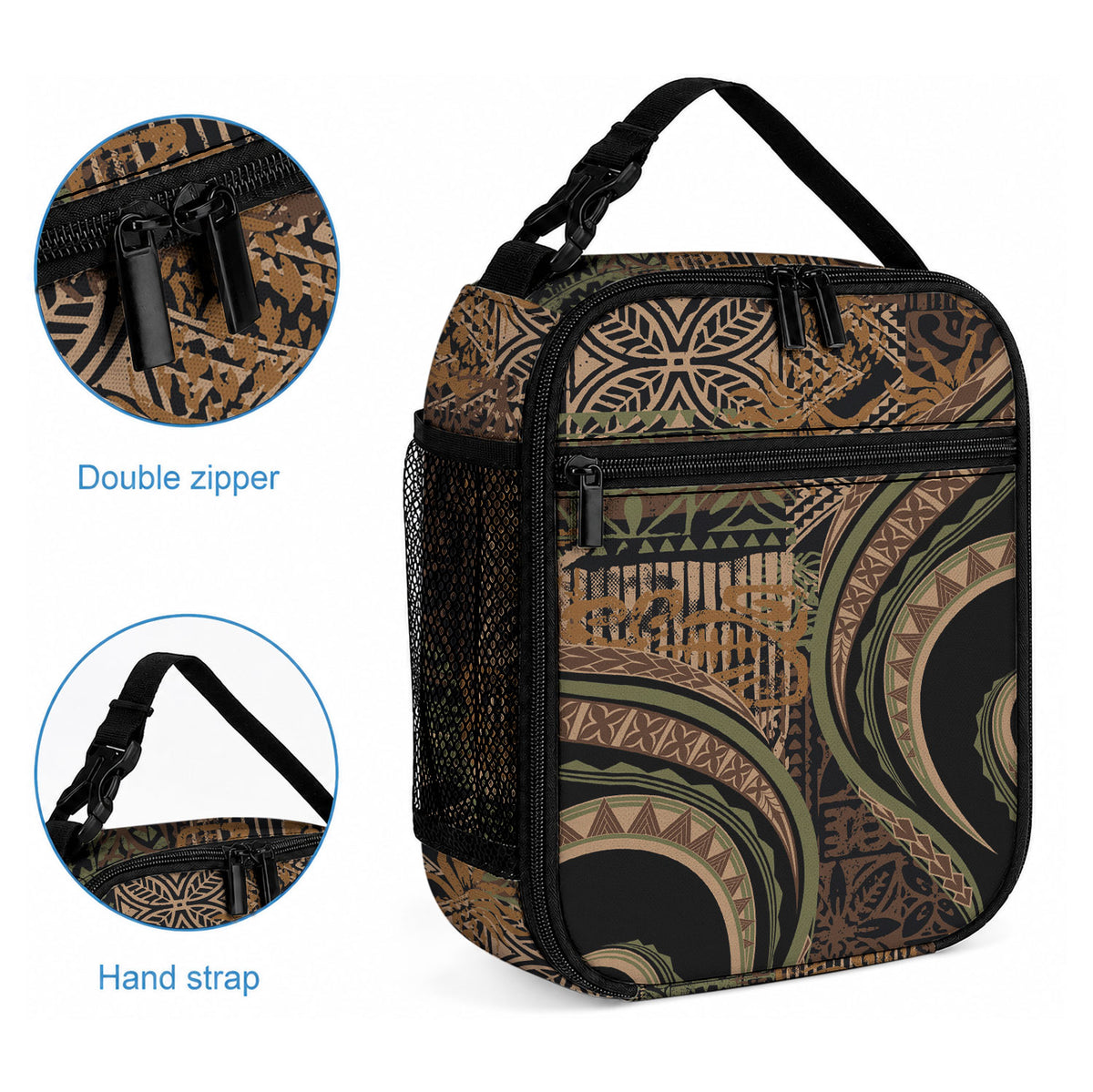 Hawaiian Hibiscus Tribal Vintage Motif Lunch Bag Ver 8 LT9 - Polynesian Pride