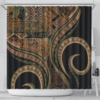 Hawaiian Hibiscus Tribal Vintage Motif Shower Curtain Ver 8