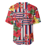 Hawaii Hibiscus Lei Baseball Jersey Hawaiian Flag Motif