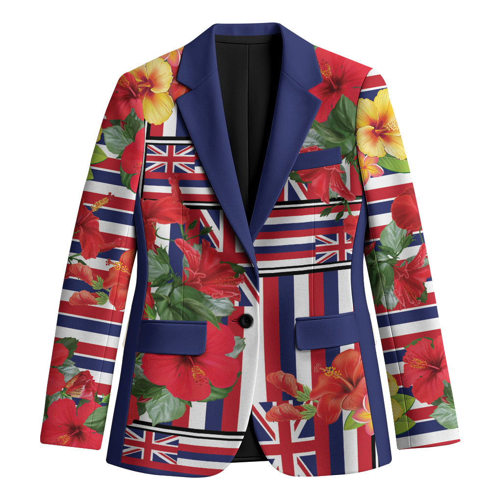 Hawaii Hibiscus Lei Blazer Hawaiian Flag Motif