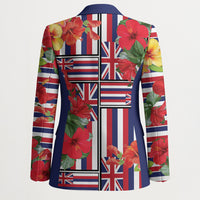 Hawaii Hibiscus Lei Blazer Hawaiian Flag Motif