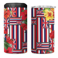 Hawaii Hibiscus Lei 4 in 1 Can Cooler Tumbler Hawaiian Flag Motif