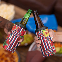 Hawaii Hibiscus Lei 4 in 1 Can Cooler Tumbler Hawaiian Flag Motif