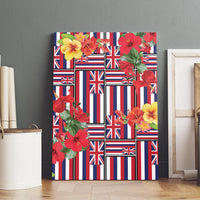 Hawaii Hibiscus Lei Canvas Wall Art Hawaiian Flag Motif