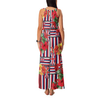 Hawaii Hibiscus Lei Family Matching Tank Maxi Dress and Hawaiian Shirt Hawaiian Flag Motif LT9 - Polynesian Pride